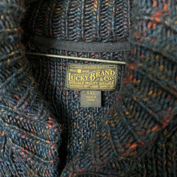 Lucky brand wool blend knit jacket zip and button closure space dye XXL - Picture 2 of 5